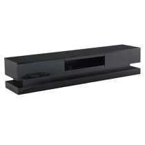 Step High Gloss TV Stand In Black With Multi LED Lighting