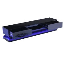 Step High Gloss TV Stand In Black With Multi LED Lighting