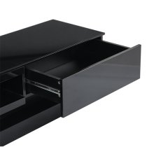 Step High Gloss TV Stand In Black With Multi LED Lighting