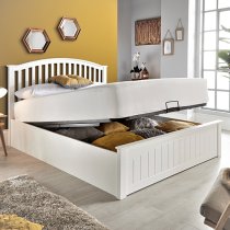 Grayson Wooden Ottoman Storage Small Double Bed In White