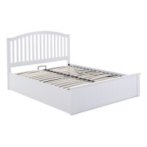 Grayson Wooden Ottoman Storage Small Double Bed In White