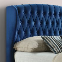 Warwick Velvet Ottoman Storage Double Bed In Blue