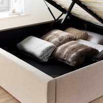 Wilson Fabric Ottoman Storage Double Bed In Oatmeal