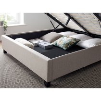 Brandon Fabric Ottoman Storage Double Bed In Oatmeal