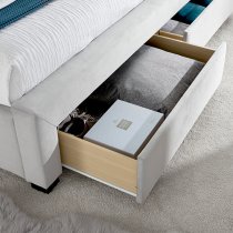 Newton Velvet 4 Drawers Storage King Size Bed In Grey