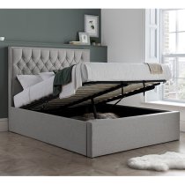 Wilson Fabric Ottoman Storage King Size Bed In Grey