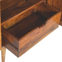 Emmis Wooden Gold Inlay Abstract Storage Cabinet In Chestnut