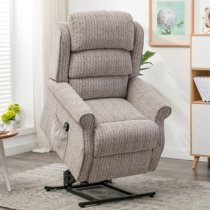 Curtis Fabric Electric Dual Motor Lift And Tilt Armchair In Natural