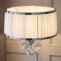 Oksana Medium Table Lamp In Nickel With White Shade