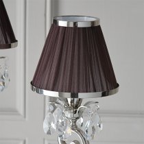 Oksana Twin Table Lamp In Nickel With Chocolate Shades