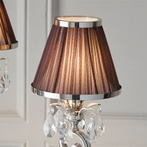 Oksana Twin Table Lamp In Nickel With Chocolate Shades