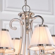 Oksana 12 Lights Pendant Light In Nickel With White Shades