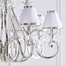 Oksana 12 Lights Pendant Light In Nickel With White Shades