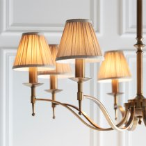 Stanford 8 Lights Pendant In Antique Brass With Beige Shades