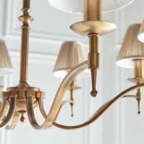 Stanford 8 Lights Pendant In Antique Brass With Beige Shades