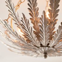 Delphine 3 Lights Flush Leaf Ceiling Light In Silver