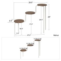 Westar Wooden Plant Stand With White Metal Frame In Walnut