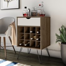 Catoosa Wooden Drinks Serving Trolley In Brown Oak