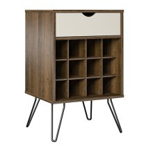 Catoosa Wooden Drinks Serving Trolley In Brown Oak