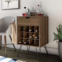 Catoosa Wooden Drinks Serving Trolley In Walnut