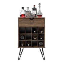 Catoosa Wooden Drinks Serving Trolley In Walnut