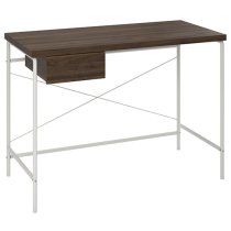 Westar Wooden Laptop Desk With White Metal Frame In Walnut