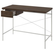 Westar Wooden Laptop Desk With White Metal Frame In Walnut