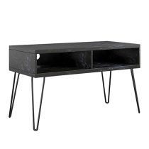 Anaheim Wooden TV Stand In Black Marble Effect