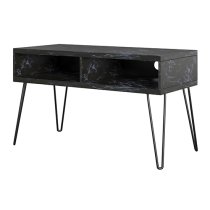 Anaheim Wooden TV Stand In Black Marble Effect