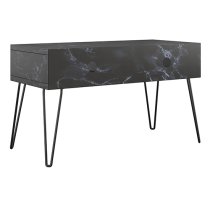 Anaheim Wooden TV Stand In Black Marble Effect