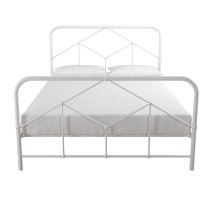 Felsic Metal Double Bed In White