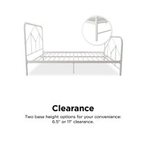 Felsic Metal Double Bed In White