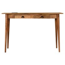 Ouzel Wooden Study Desk In Natural Oak Ish With Cable access