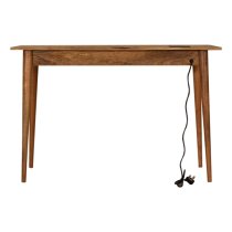 Ouzel Wooden Study Desk In Natural Oak Ish With Cable access