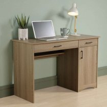 Exeter Wooden Laptop Desk With 1 Door In Summer Oak