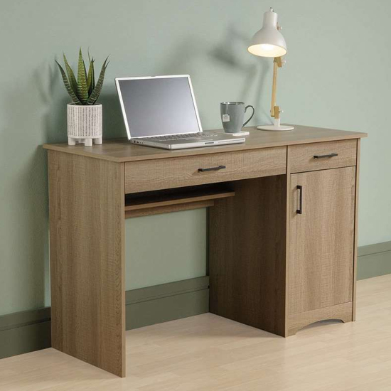 Essentials Wooden Computer Desk In Summer Oak