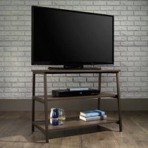 Indio Wooden TV Stand With 2 Shelves In Smoked Oak