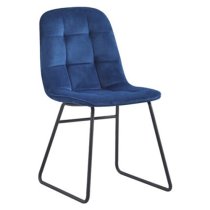 Lyster Sapphire Blue Velvet Dining Chairs In A Pair