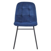 Lyster Sapphire Blue Velvet Dining Chairs In A Pair