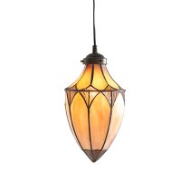 Brooklyn Acorn Small Tiffany Glass Pendant Light In Dark Bronze