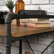 Iron Foundry Wooden Laptop Desk In Checked Oak