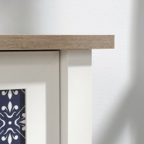 Malibu Wooden Laptop Desk In Soft White And Lintel Oak