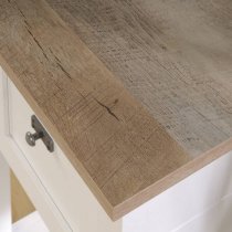 Saginaw Wooden Laptop Desk In Soft White And Lintel Oak