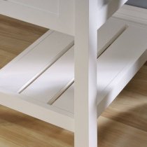 Saginaw Wooden Laptop Desk In Soft White And Lintel Oak