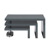 Design Rotating High Gloss Coffee Table With 3 Tops In Grey