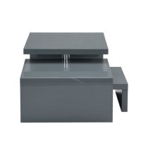 Design Rotating High Gloss Coffee Table With 3 Tops In Grey