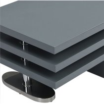 Design Rotating High Gloss Coffee Table With 3 Tops In Grey