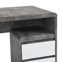 Florentine Wooden Computer Desk In Concrete Effect And Gloss White