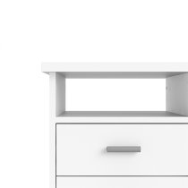 Frosk Wooden Computer Desk With 4 Drawers In White