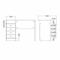 Frosk Wooden Computer Desk With 4 Drawers In White